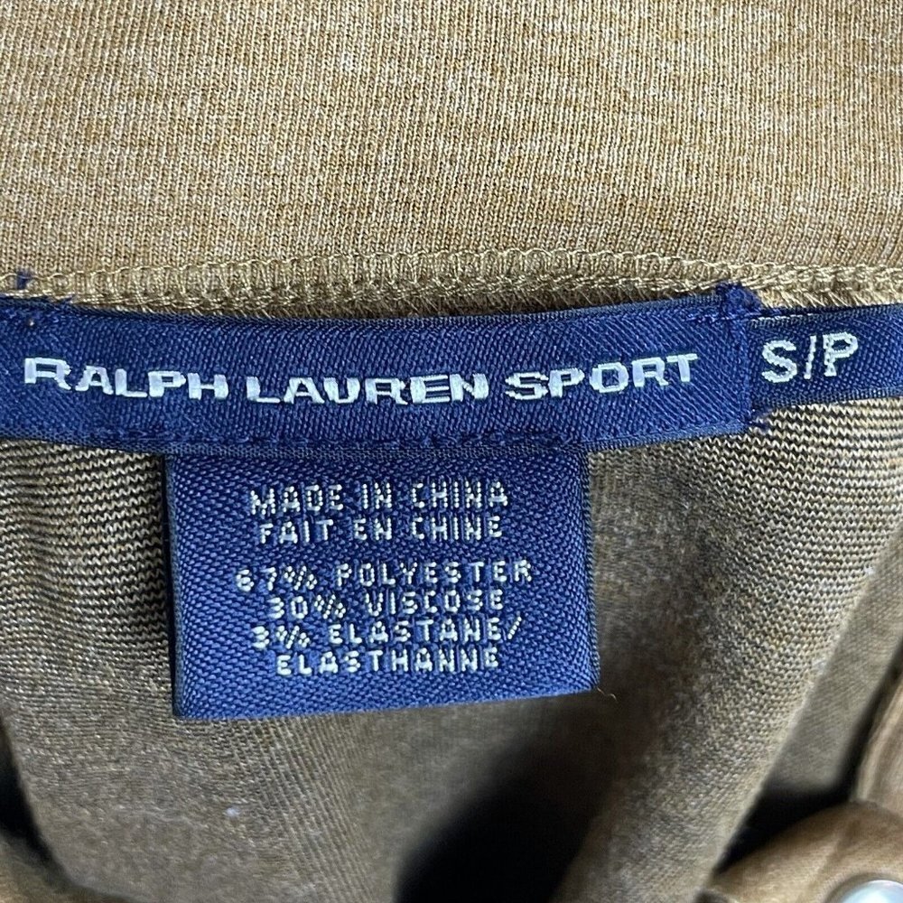Ralph Lauren Sport Snap Leather Mock Neck Tan Ponte Dress Size S‎ - Picture 6 of 7